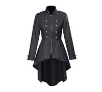 Generisch Veste frack pour femme avec décoration à boutons comme costume fluide pour cosplay élégant garde-robe historique de cour (noir, XS)