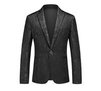 Generisch Veste jacquard cachemire pour homme - Fleurs - Blazer de mariage - Coloré - Coupe ajustée - Moderne et élégante - Veste de dîner vintage - Un bouton - Smoking pour fête, remise de diplôme