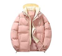 Generisch Veste matelassée décontractée à capuche - Doudoune pour homme bicolore avec poche - Veste d'hiver tendance et polyvalente - Veste de transition avec fermeture éclair - Veste softshell