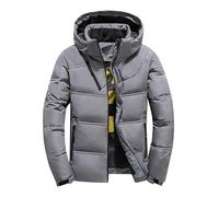 Generisch Veste matelassée imperméable pour homme - Parka d'hiver chaude et épaisse - Veste matelassée pour homme avec capuche - Veste d'extérieur softshell - Coupe droite - Veste coupe-vent sportive