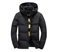 Generisch Veste matelassée imperméable pour homme - Parka d'hiver chaude et épaisse - Veste matelassée pour homme avec capuche - Veste d'extérieur softshell - Coupe droite - Veste coupe-vent sportive