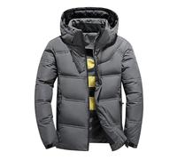 Generisch Veste matelassée imperméable pour homme - Parka d'hiver chaude et épaisse - Veste matelassée pour homme avec capuche - Veste d'extérieur softshell - Coupe droite - Veste coupe-vent sportive