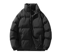 Generisch Veste matelassée légère pour femme - Sans capuche - Veste d'hiver courte - Doudoune chaude - Imperméable - Col montant - Veste mi-saison - Fermeture éclair - Manteau matelassé, Noir , XL