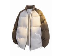 Generisch Veste matelassée légère pour homme : veste d'hiver chaude doudoune avec fermeture éclair veste thermique veste de survêtement patchwork bicolore Y2K veste demi-saison veste d'extérieur