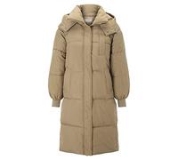 Generisch Veste matelassée pour femme - Chaude - Doudoune légère et longue - Avec capuche - Parka d'hiver élégante - Avec poches - Veste d'extérieur mi-longue - Coupe-vent - Couleur unie, kaki, L