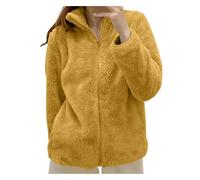 Generisch Veste polaire avec poche pour femme - Veste en peluche douillette - Veste chaude en peluche - Fermeture éclair - Pull d'hiver à manches longues - Veste de survêtement d'hiver - Veste de