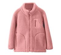 Generisch Veste polaire d'extérieur fille mode coréen col montant chaud polaire épaisse manteau bébé tricot, Rose, 13-14 ans