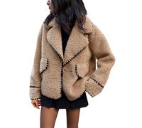 Generisch Veste polaire pour femme - Sans capuche - Doublure en polaire - Veste d'extérieur chaude - Veste d'hiver douce - Ouvert sur le devant - Confortable - Manches longues - Veste douillette avec