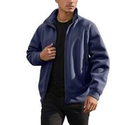 Generisch Veste polaire pour homme avec col montant - Veste mi-saison légère avec fermeture éclair - Veste minimaliste et fonctionnelle pour le sport et les loisirs, Style_t02 Bleu, 5XL