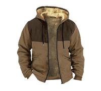 Generisch Veste polaire pour homme - Veste d'hiver chaude - Manteau d'hiver - Veste de loisirs - Veste de survêtement pour la randonnée - Jogging - Vintage - Veste à capuche en polaire bicolore, O