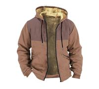 Generisch Veste polaire pour homme - Veste d'hiver chaude - Manteau d'hiver - Veste de loisirs - Veste de survêtement pour la randonnée - Jogging - Vintage - Veste à capuche en polaire bicolore, O