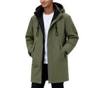 Generisch Veste polaire pour homme - Veste d'hiver lourde - Longueur moyenne - Veste de sport - Coupe droite - Veste cargo chaude - Col montant - Veste matelassée en polaire - Parka d'hiver doublée