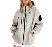 Generisch Veste softshell imperméable pour homme - Respirante - Décontractée - Coupe-vent - Veste de randonnée avec capuche - Veste de randonnée ample - Coupe-vent - Coupe-vent d'extérieur, Blanc