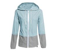 Generisch Veste softshell pour femme - Beige - Veste de pluie pour femme - Imperméable - Légère - Respirante - Coupe-vent - Veste de cyclisme d'extérieur - Grandes tailles - Veste d'extérieur fine