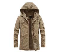 Generisch Veste tampon homme hiver longue chaude coupe-vent pour homme manteau homme manteaux et vestes été duvet homme, kaki, 4XL