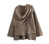 Generisch Vestes châles surdimensionnées pour femme, manches longues, fermeture à boutons, manteaux décontractés, manteaux de mi-saison, manteau d'automne et d'hiver, écharpes, kaki, L