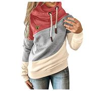 Generisch Vestes de peintre cheville Sweat à capuche long pour femme Contraste décontracté Towns Sangle à manches fixes pour femmes Batik Femme, Orange, S