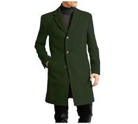 Generisch Vestes d'été Hommes Manteau d'hiver Veste Style Mode Beau Manteau Long en Laine Confortable Chaud Doux Manteau Court Homme, vert, L