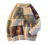 Generisch Vestes d'hiver pour hommes par moderne masculin hiver pour pull de Noël jacquard chaud amusant pull de vacances top blouse chien manteau camouflage, a, L