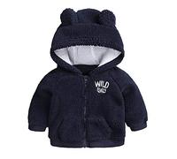 Generisch Vestes pour bébé garçon mois nouveau-né bébé fille garçon hiver chaud Outgarments à capuche manteau polaire pot costume policier, Marine, 0-3 mois