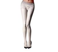 Generisch Vêtement de nuit en satin pour femme - Nuisette en satin - Chemise de nuit sexy - Col en V - Lingerie ouverte en maille, Blanc-ba, L