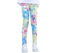 Generisch Vêtement pour leggings longueur cheville avec imprimé floral, pantalon extensible confortable pour un pantalon polyvalent de tous les jours, résistant, facile d'entretien, bleu clair, 12-13