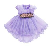 Generisch Vêtements 2 pièces pour bébé fille - Fleurs - Tulle froncé - Robe de princesse, lilas, 6-12 mois