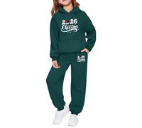 Generisch Vêtements de Noël pour garçons et filles, 2 pièces, et My First Christmas Outfit Baby Santa Reh Costume Pull de Noël pour enfants, Vert foncé., 7-8 ans