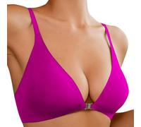Generisch Vêtements de sommeil pour femme sans armatures, décolleté profond, col en V profond, bralette rembourrée, sans couture, soutien-gorge confortable avec maintien 2 hors de la campagne, Violet