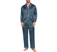 Generisch Vêtements de tous les jours pour homme, famille, t-shirts à manches longues, pantalon, chemise, pantalon, ensembles pulls pour hommes cool, Marine, S