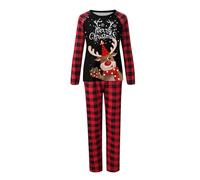 Generisch Vêtements d'été pour filles 128 Tenue de famille de Noël pour maman, ensemble de pyjama, vêtements de maison imprimés, haut à manches longues et pantalon, ensemble deux pièces pantalon de