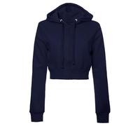 Generisch Vêtements d'hiver pour femme - Couleur unie - Décontracté - Basique - Manches longues - Fermeture éclair - Crop Hoodie - Veste, Marine, XL