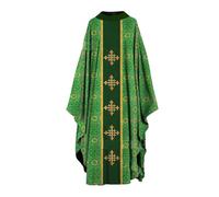 Generisch Vêtements médiévaux pour homme - Unisexe - Chasuble Clergé - Costume d'église catholique - Cape de prêtre, fête de masse, catholique - Célébrant, vert, L