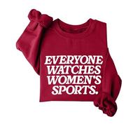 Generisch Vêtements pour adolescentes Everyone - Sweatshirt de sport pour femme - Sweatshirt amusant pour fille, rouge, L