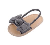 Generisch Vêtements pour bébé Bowknot Kids Barefoot The Toddler Girl Fond Antidérapant 018M Sandales Prewalker First Baby Sandales, gris, 12-18 mois