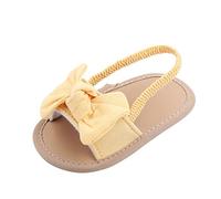 Generisch Vêtements pour bébé Bowknot Kids Barefoot The Toddler Girl Fond Antidérapant 018M Sandales Prewalker First Baby Sandales, jaune, 6-12 mois