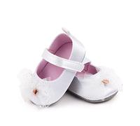 Generisch Vêtements pour bébé fille Chaussures simples en maille Bowknot Premières chaussures pour enfant Sandales de princesse, Blanc., 20 EU