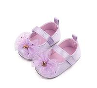 Generisch Vêtements pour bébé fille Chaussures simples en maille Bowknot Premières chaussures pour enfant Sandales de princesse, lilas, 19 EU