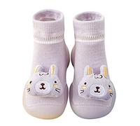 Generisch Vêtements pour bébé tout-petit enfant nouveau-né bébé garçon fille chaussures premiers mignons dessin animé chaussettes antidérapantes chaussures Prewalker baskets, lilas, 20 EU