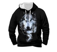 Generisch Viking Sweat à capuche pour homme Viking Moyen-Âge Mythologie nordique Sweat à capuche Guerrier Tatouage Sweat à capuche Viking Marteau de Thor Y2K Streetwear, S5 noir, XXL
