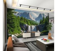 Generisch Vliestapete 3D Fallen 200x140 cm Non-Woven reißfest Fototapete Wandtapete Hohe Berge Und Wälder Landschaft Motivtapete als TV Hintergrund Wanddekoration für Wohnzimmer Schlafzimmer 13Q-15