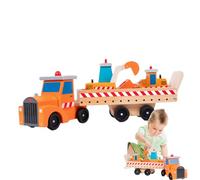 Generisch Voitures en bois - Camion pour apprendre et éduquer - Véhicule de construction - Jouet en bois - Pour enfants et filles - Maison - Salle de jeux - Jardin d'enfants - Préscolaire