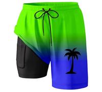 Generisch Vorvowry Short de bain pour homme - Imperméable - Séchage rapide - Confortable - Cordon de serrage réglable - Mode - Avec poche zippée, Maillot de bain J5 vert, M