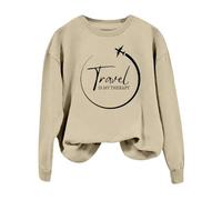 Generisch Voyager est mon sweat-shirt voyage est mon t-shirt voyage est mon sweatshirts pour femmes haut femme été, kaki, M