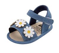 Generisch Walk First Sandales d'été légères pour fille Motif fleurs, bleu, 20 EU