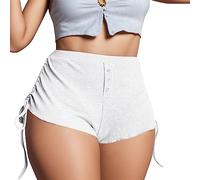 Generisch Wander Short d'été pour femme avec chaîne imprimée, décontracté et charmant, pantalon 2 en 1 pour homme 3/4, Blanc., M