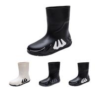 Generisch Wasserdicht Regenschuhe Herren，Halbhoch Rutschfeste Gummistiefel，Mode Bequeme Regenstiefel，Dicker Sohle DäMpfung Regenstiefeletten，Outdoor Schlamm Garten Arbeitsstiefel，Robust Aquaschuhe