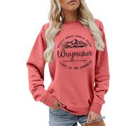 Generisch Waymaker Sweat-shirt chrétien pour femme - Pull à manches longues avec citation du verset de la Bible | T-shirt spirituel pour femme, Style_f09 rouge, XXL