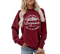 Generisch Waymaker Sweat-shirt chrétien pour femme - Pull à manches longues avec citation du verset de la Bible | T-shirt spirituel pour femme, Style_f07 Bordeaux, S