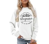 Generisch Waymaker Sweat-shirt chrétien pour femme - Pull à manches longues avec citation du verset de la Bible | T-shirt spirituel pour femme, Style_f08 Blanc, XL
